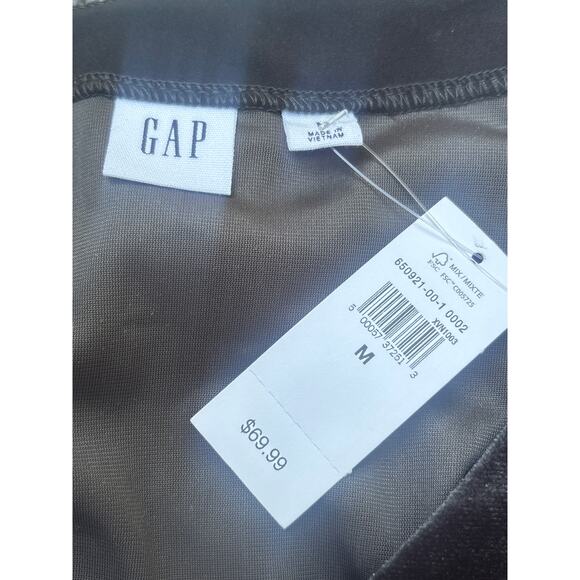 Gap Velveteen Dress NEW Elastic Puff Sleeve Cocktail Party Holidays Medium - Picture 6 of 9